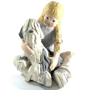 Sneaker Kids Austin Prod Sculpture By Daze Mortensen 1986 Girl And Dog 7x7x7”